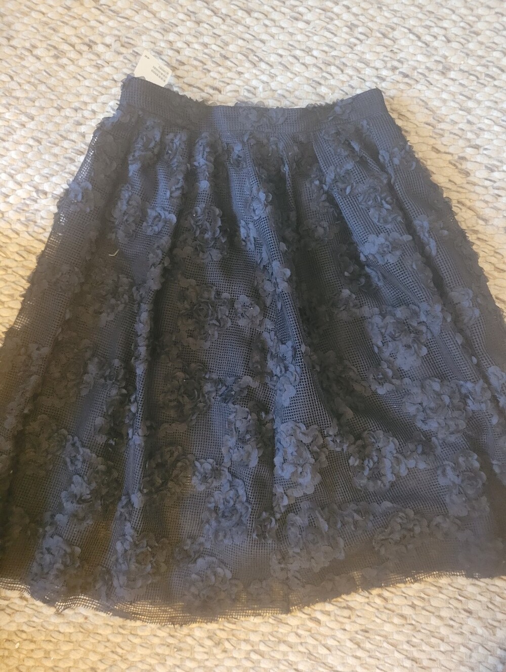 H&M Black Floral Lace A-Line Skirt -- Size 10